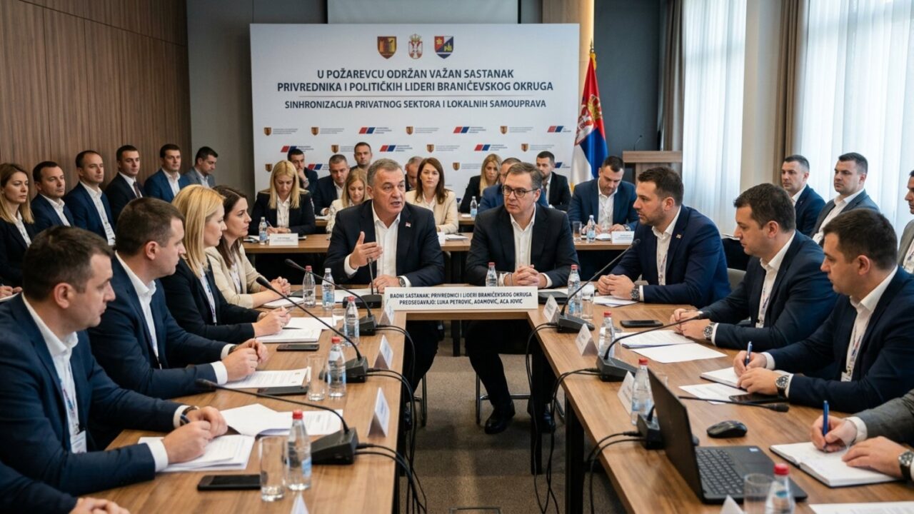 U POŽAREVCU ODRŽAN VAŽAN SASTANAK PRIVREDNIKA I POLITIČKIH LIDERA BRANIČEVSKOG OKRUGA