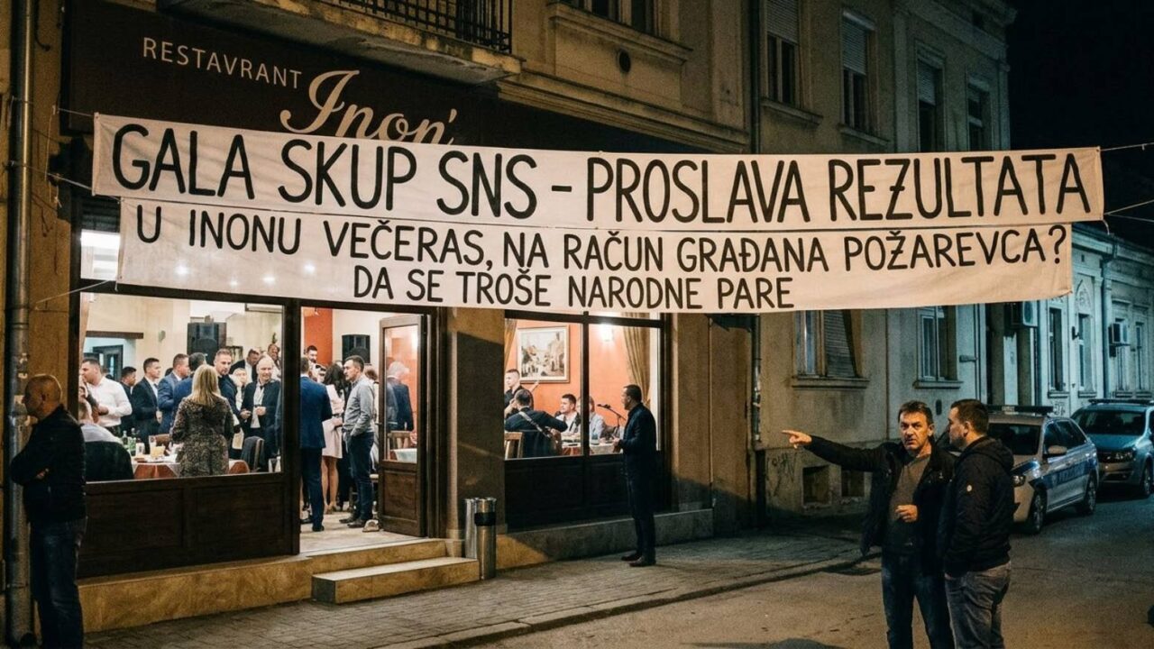 „Kad je bal, nek je bal”: Naprednjaci slavili u Požarevcu, građani se pitaju ko je platio račun.