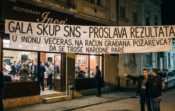„Kad je bal, nek je bal”: Naprednjaci slavili u Požarevcu, građani se pitaju ko je platio račun.