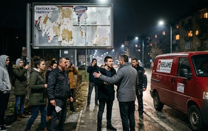 Uklonjen bilbord „Studentske liste” uprkos važećem zakupu: Pritisci i neovlašćeno delovanje na terenu.